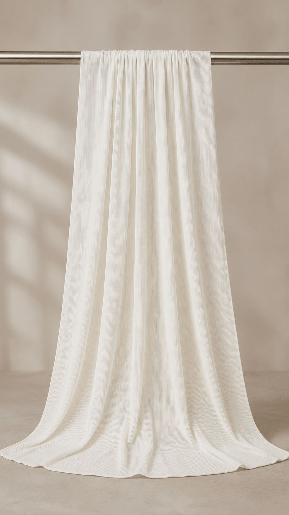 RY217 Ivory White Cotton Ribbed Jersey Hijab Scarf – Soft Stretch Breathable Headscarf - Raya