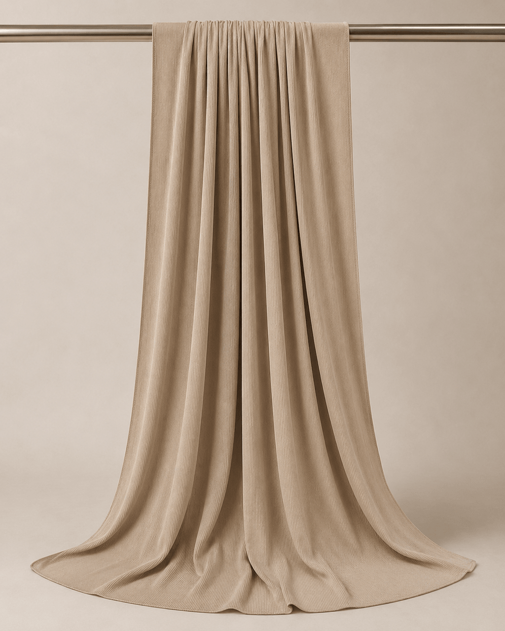 RY218 Taupe Beige Cotton Ribbed Jersey Hijab Scarf – Soft Stretch Breathable Headscarf - Raya