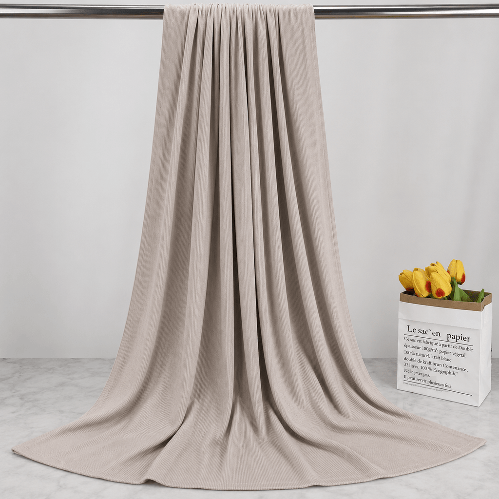 RY219 Stone Grey Cotton Ribbed Jersey Hijab Scarf – Soft Stretch Breathable Headscarf - Raya
