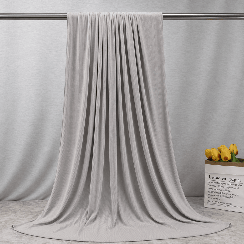 RY220 Light Silver Grey Cotton Ribbed Jersey Hijab Scarf – Soft Stretch Breathable Headscarf - Raya