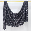RY221 Black Polka Dot Printed Liquid Jersey Hijab – Soft Premium Drape Scarf - Raya