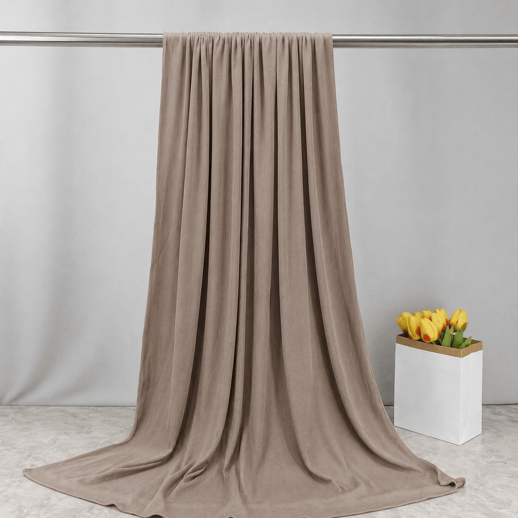 RY222 Mushroom Taupe Cotton Ribbed Jersey Hijab Scarf – Soft Stretch Breathable Headscarf - Raya