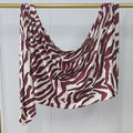 RY223 Burgundy Zebra Print Liquid Jersey Hijab – Soft Premium Drape Scarf - Raya