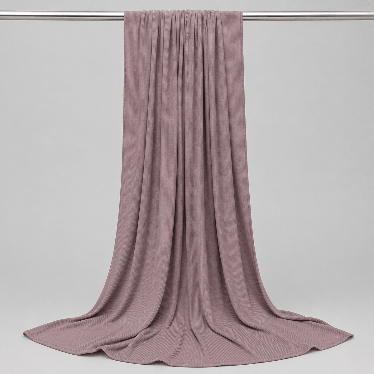 RY223 Dusty Mauve Cotton Ribbed Jersey Hijab Scarf – Soft Stretch Breathable Headscarf - Raya