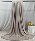 RY224 Stone Taupe Cotton Ribbed Jersey Hijab Scarf – Soft Stretch Breathable Headscarf - Raya