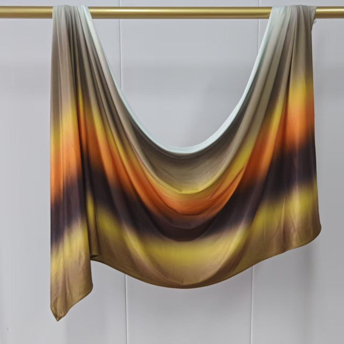 RY226 Golden Olive Gradient Liquid Jersey Hijab – Soft Premium Drape Scarf - Raya