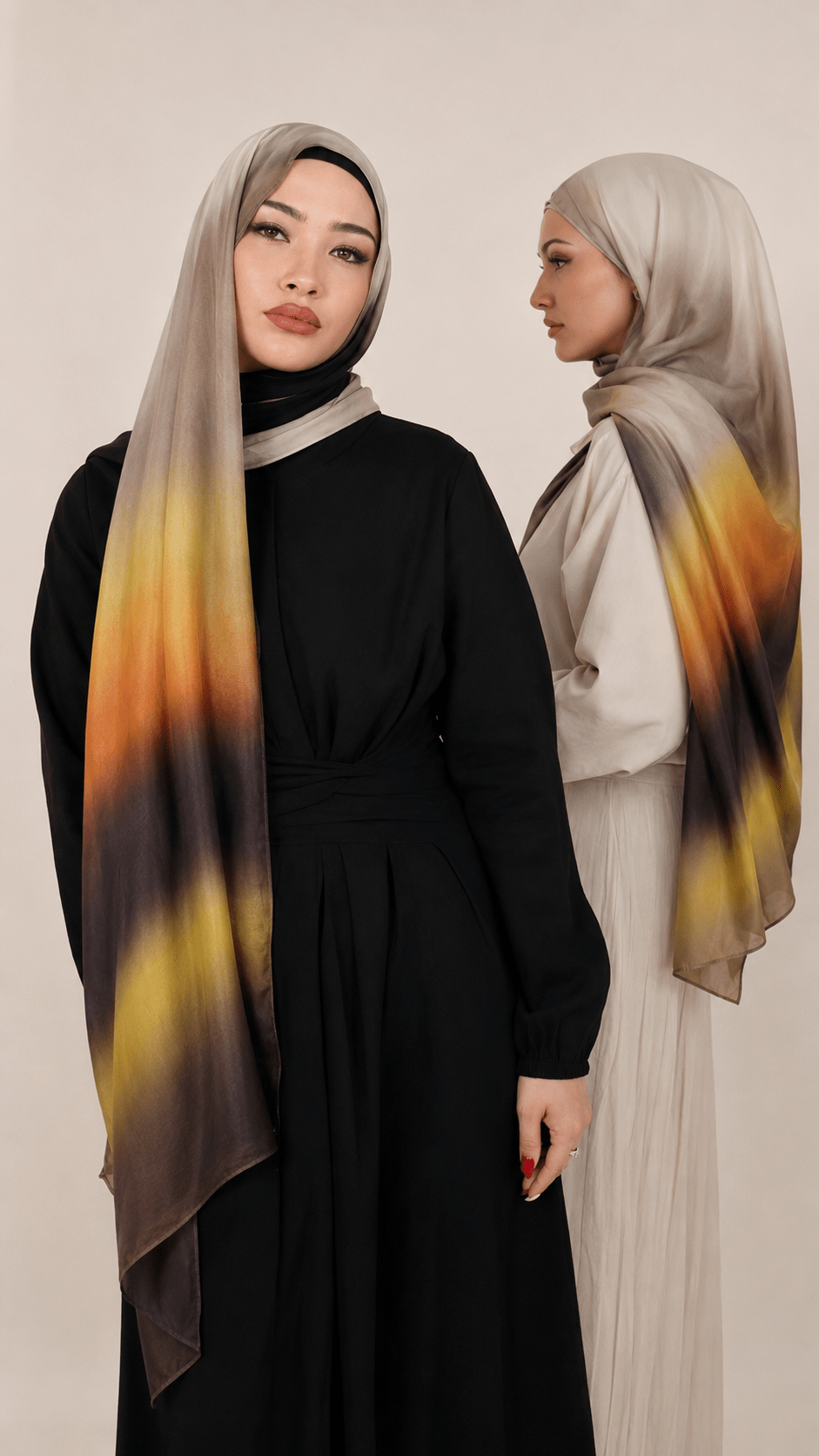 RY226 Golden Olive Gradient Liquid Jersey Hijab – Soft Premium Drape Scarf - Raya