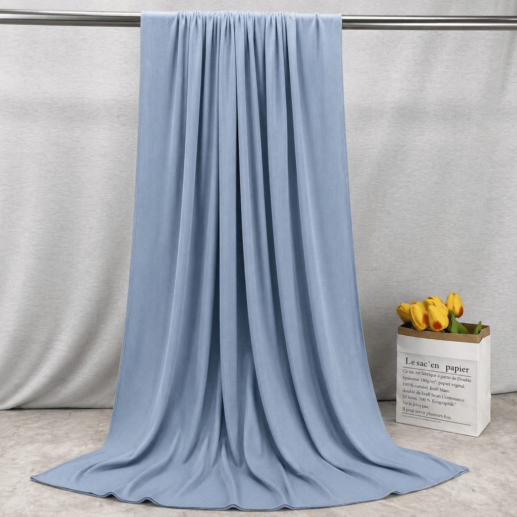 RY226 Powder Blue Cotton Ribbed Jersey Hijab Scarf – Soft Stretch Breathable Headscarf - Raya