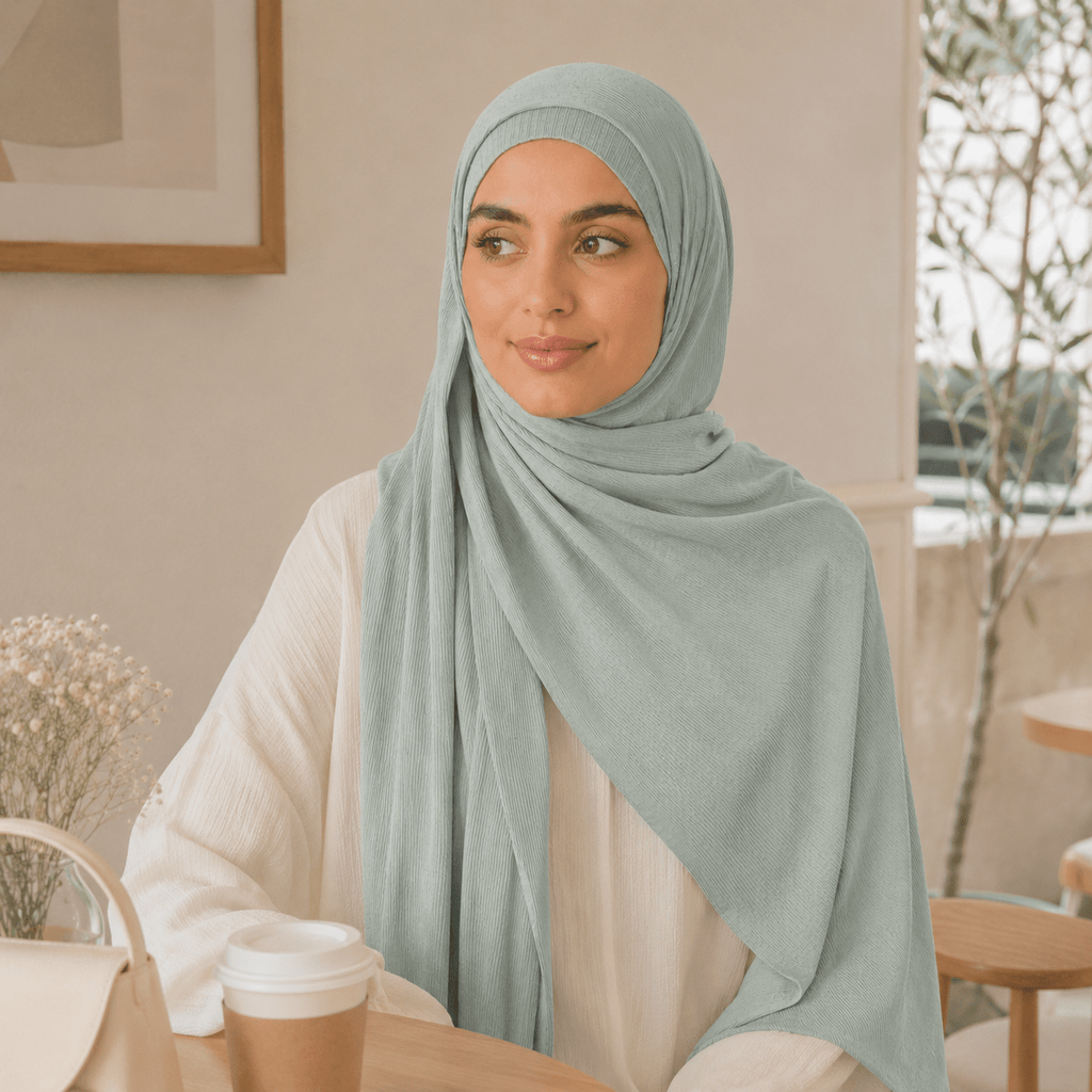 RY228 Midnight Navy Cotton Ribbed Jersey Hijab Scarf – Soft Stretch Breathable Headscarf - Raya