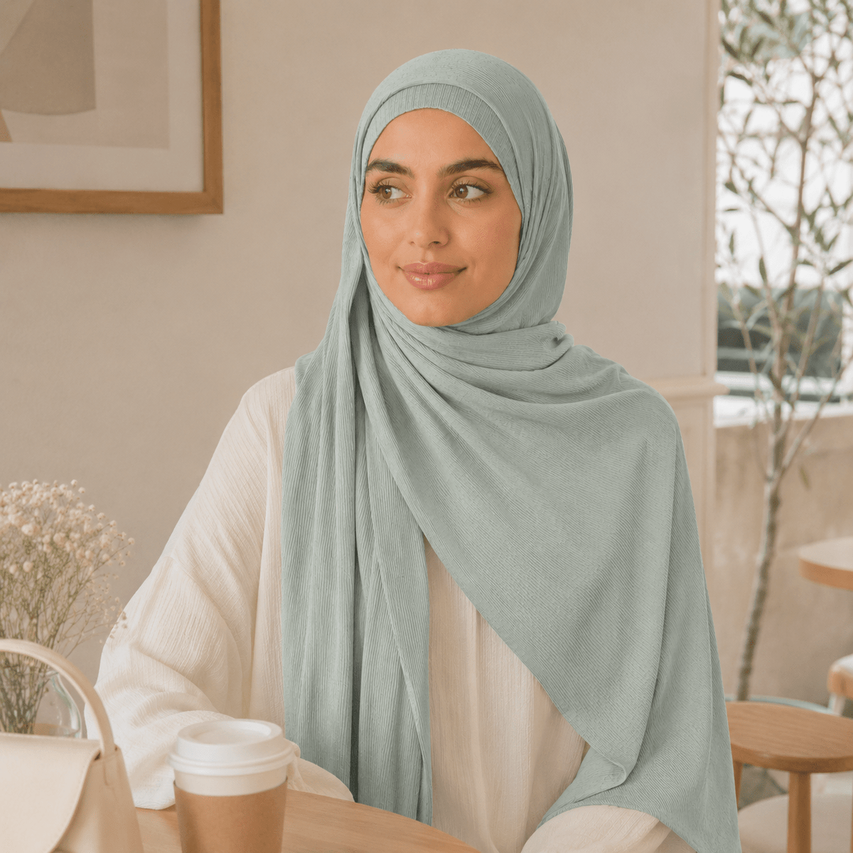 RY228 Midnight Navy Cotton Ribbed Jersey Hijab Scarf – Soft Stretch Breathable Headscarf - Raya