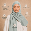 RY228 Midnight Navy Cotton Ribbed Jersey Hijab Scarf – Soft Stretch Breathable Headscarf - Raya