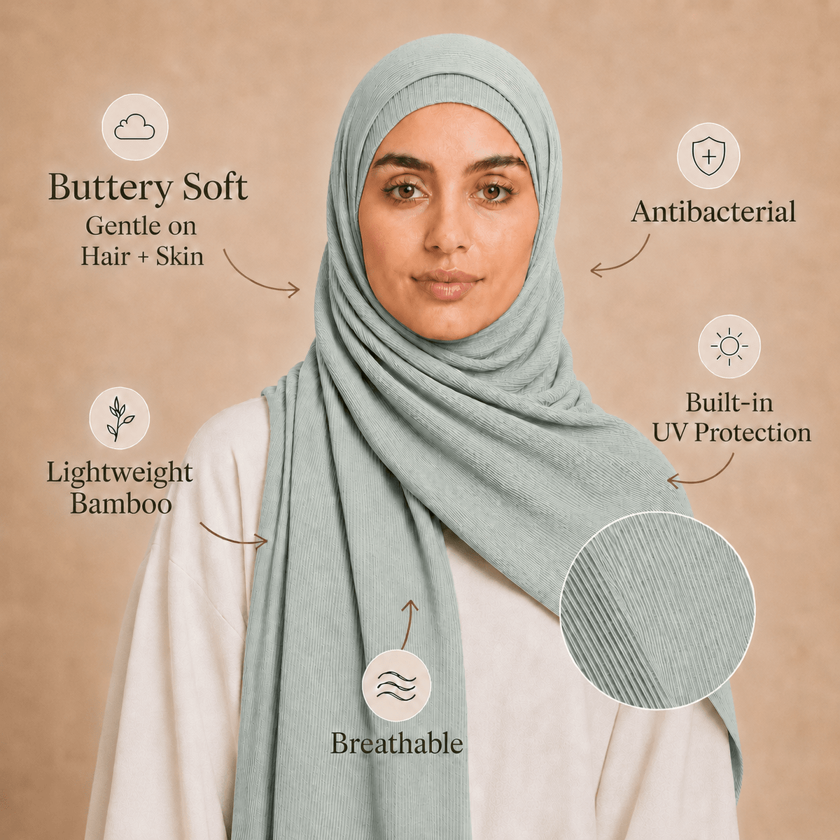 RY228 Midnight Navy Cotton Ribbed Jersey Hijab Scarf – Soft Stretch Breathable Headscarf - Raya