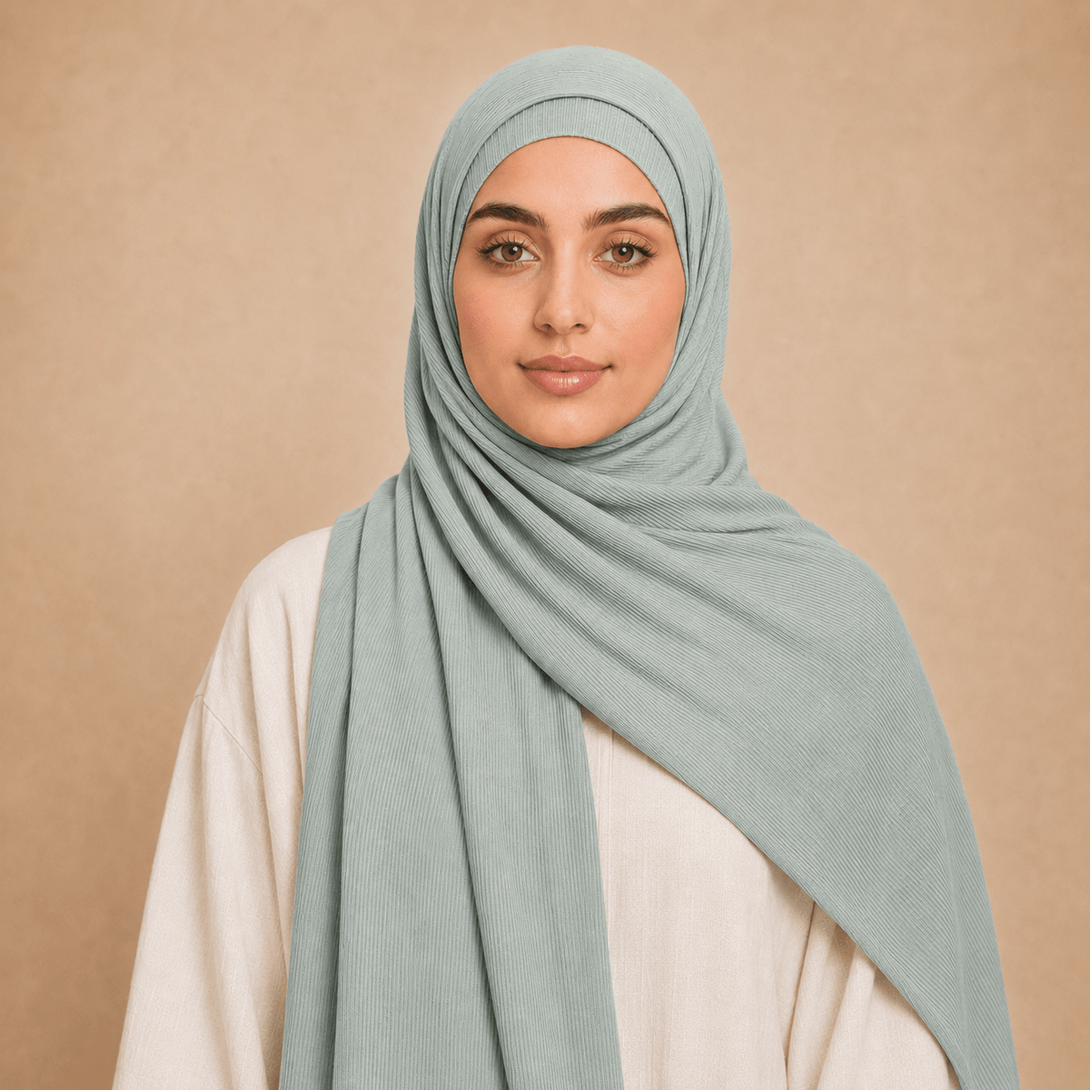 RY228 Midnight Navy Cotton Ribbed Jersey Hijab Scarf – Soft Stretch Breathable Headscarf - Raya
