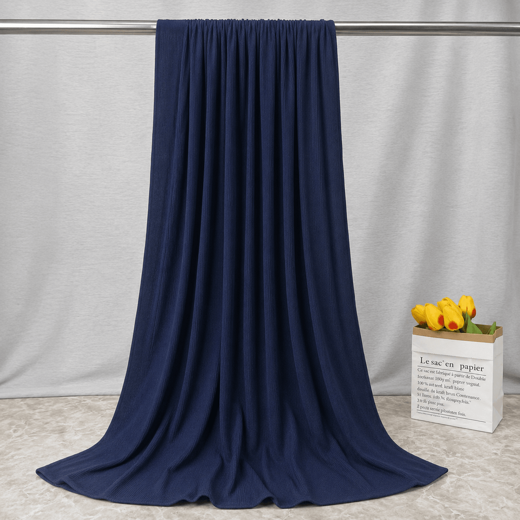 RY229 Midnight Navy Cotton Ribbed Hijab Scarf – Soft Breathable Headscarf - Raya