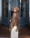 RY23 Leopard Print Hijab Shawl – Caramel Brown & Black Animal Print Women's Head Scarf (80×180cm) - Raya