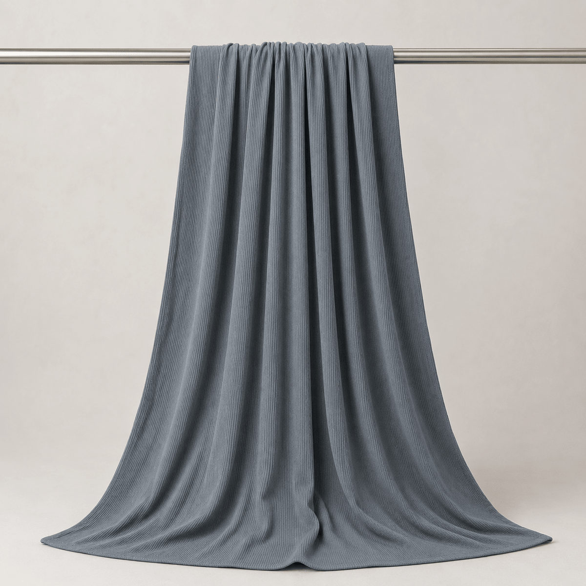 RY230 Slate Blue Grey Cotton Ribbed Jersey Hijab Scarf – Soft Stretch Breathable Headscarf - Raya
