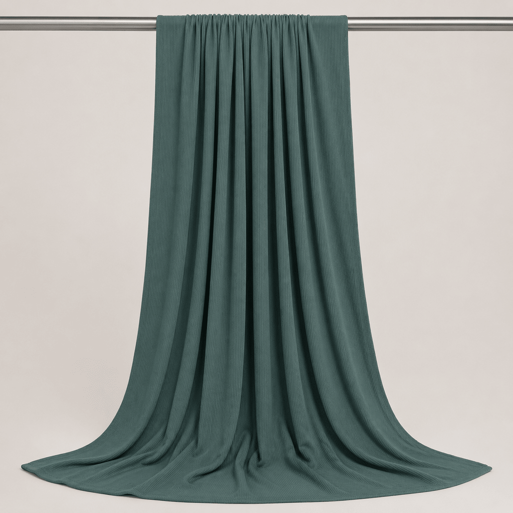 RY231 Deep Sage Green Cotton Ribbed Jersey Hijab Scarf – Soft Stretch Breathable Headscarf - Raya