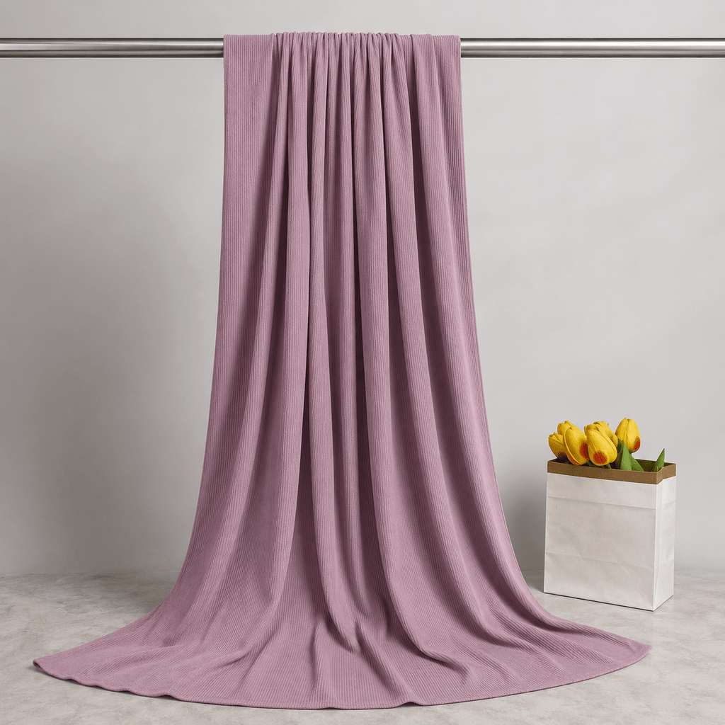 RY232 Dusty Rose Cotton Ribbed Jersey Hijab Scarf – Soft Stretch Breathable Headscarf - Raya