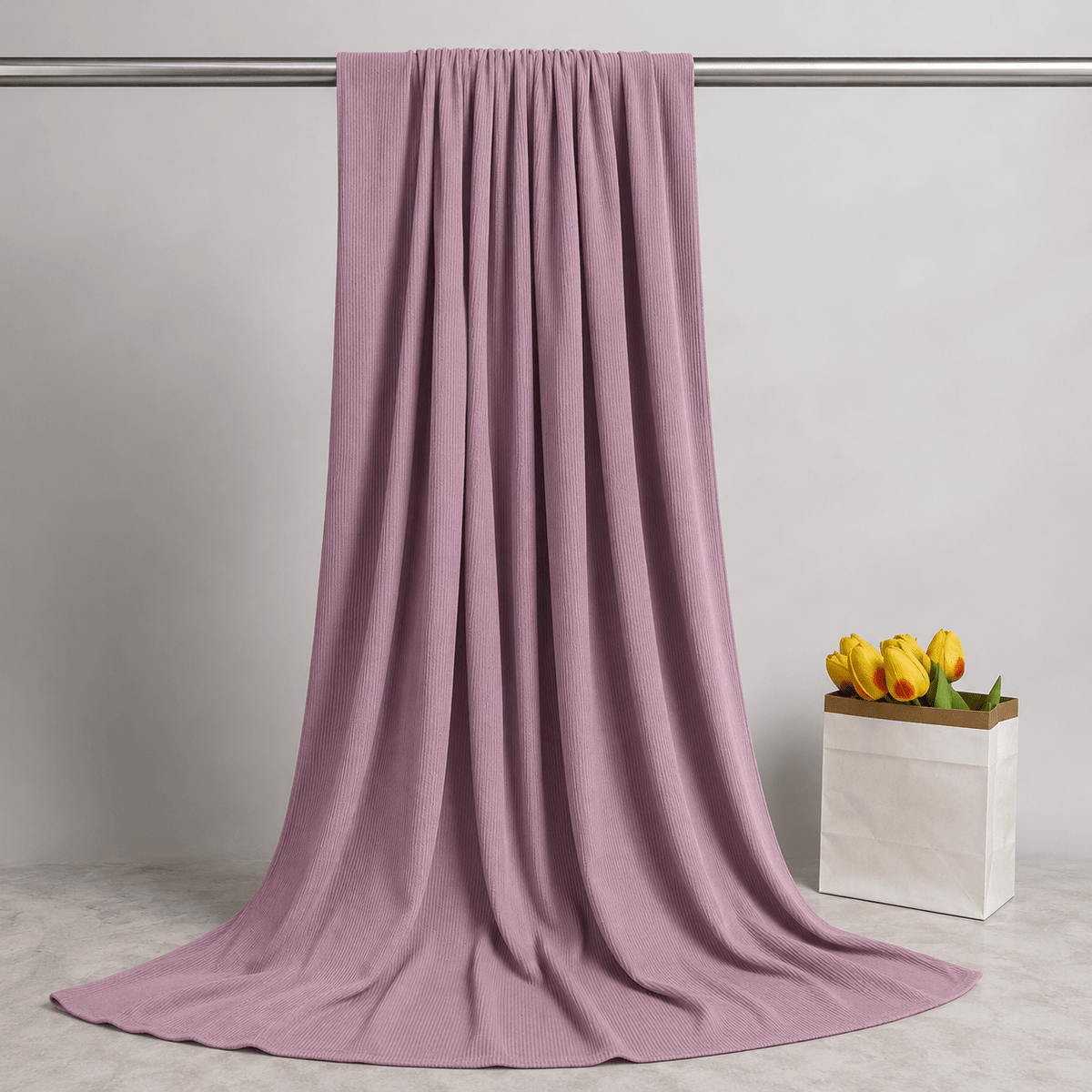 RY232 Dusty Rose Cotton Ribbed Jersey Hijab Scarf – Soft Stretch Breathable Headscarf - Raya