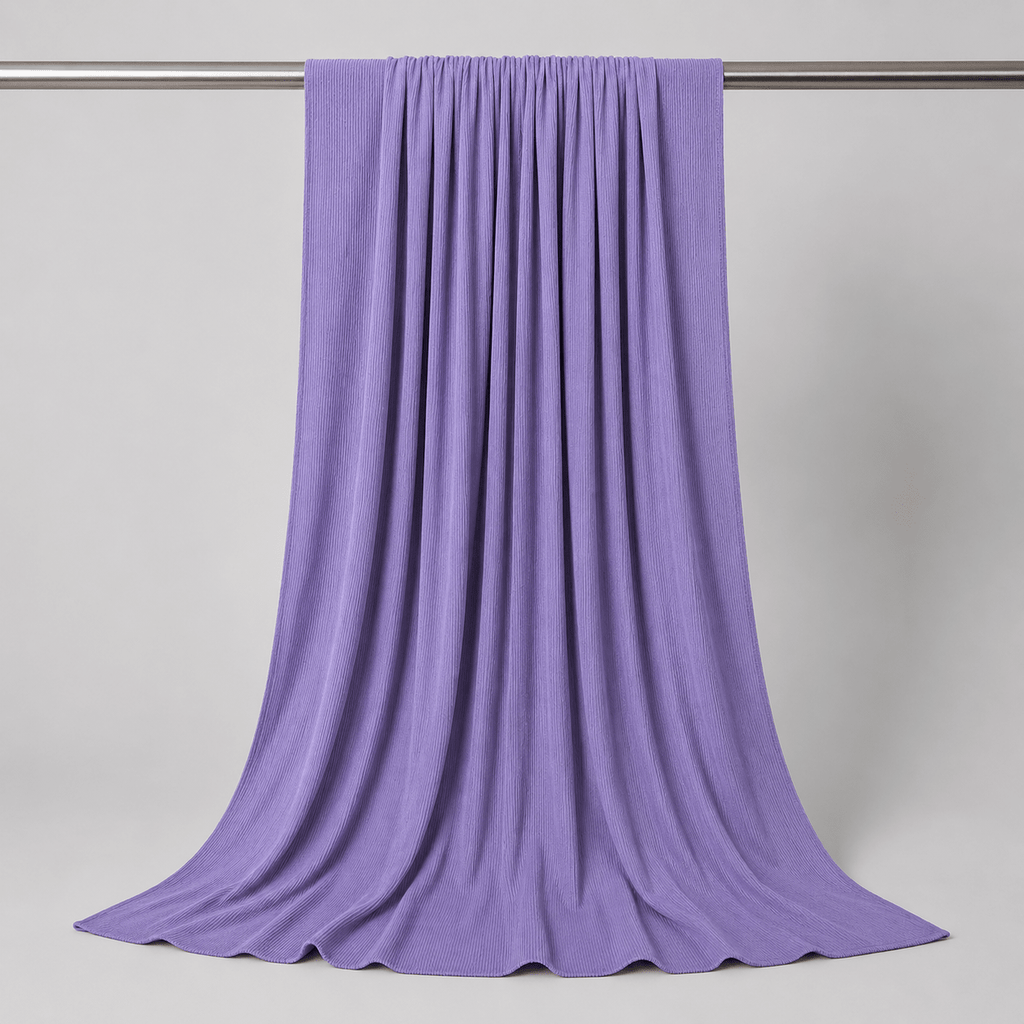 RY233 Lavender Purple Cotton Ribbed Jersey Hijab Scarf – Soft Stretch Breathable Headscarf - Raya