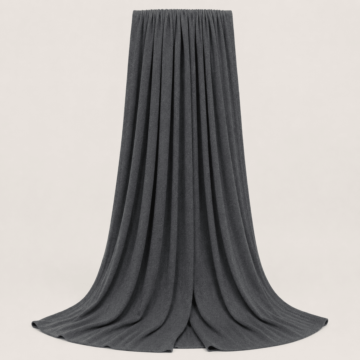 RY234 Charcoal Grey Cotton Ribbed Jersey Hijab Scarf – Soft Stretch Breathable Headscarf - Raya