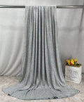 RY235 Light Heather Grey Cotton Ribbed Jersey Hijab Scarf – Soft Stretch Breathable Headscarf - Raya