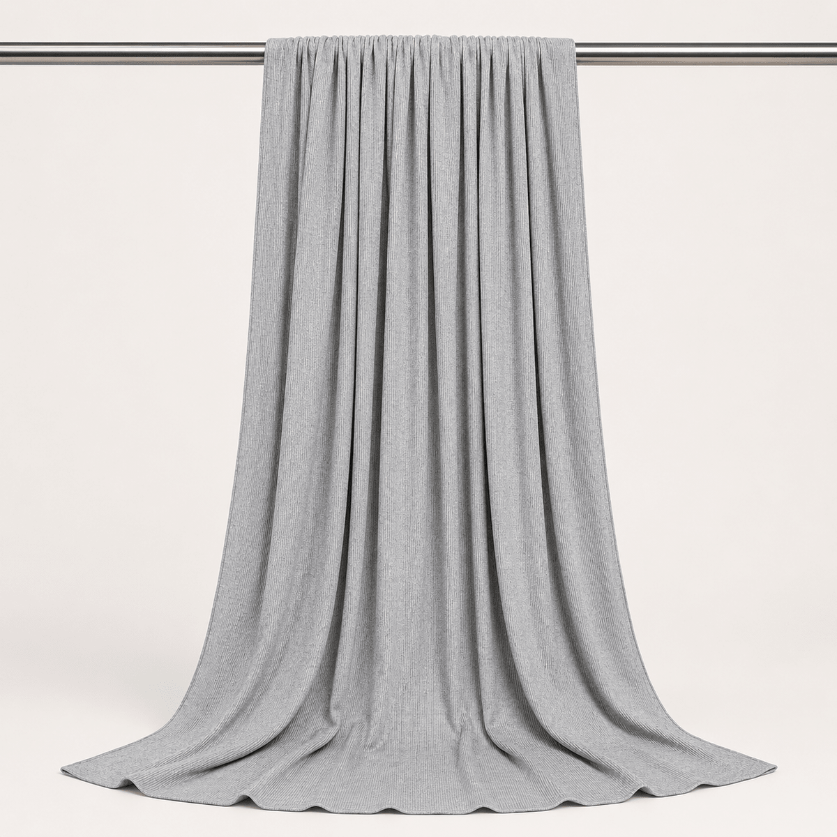 RY235 Light Heather Grey Cotton Ribbed Jersey Hijab Scarf – Soft Stretch Breathable Headscarf - Raya