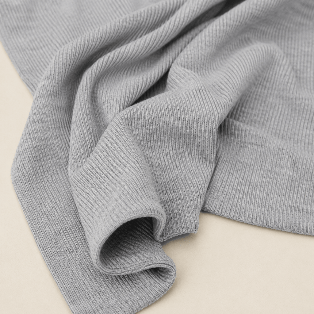 RY235 Light Heather Grey Cotton Ribbed Jersey Hijab Scarf – Soft Stretch Breathable Headscarf - Raya