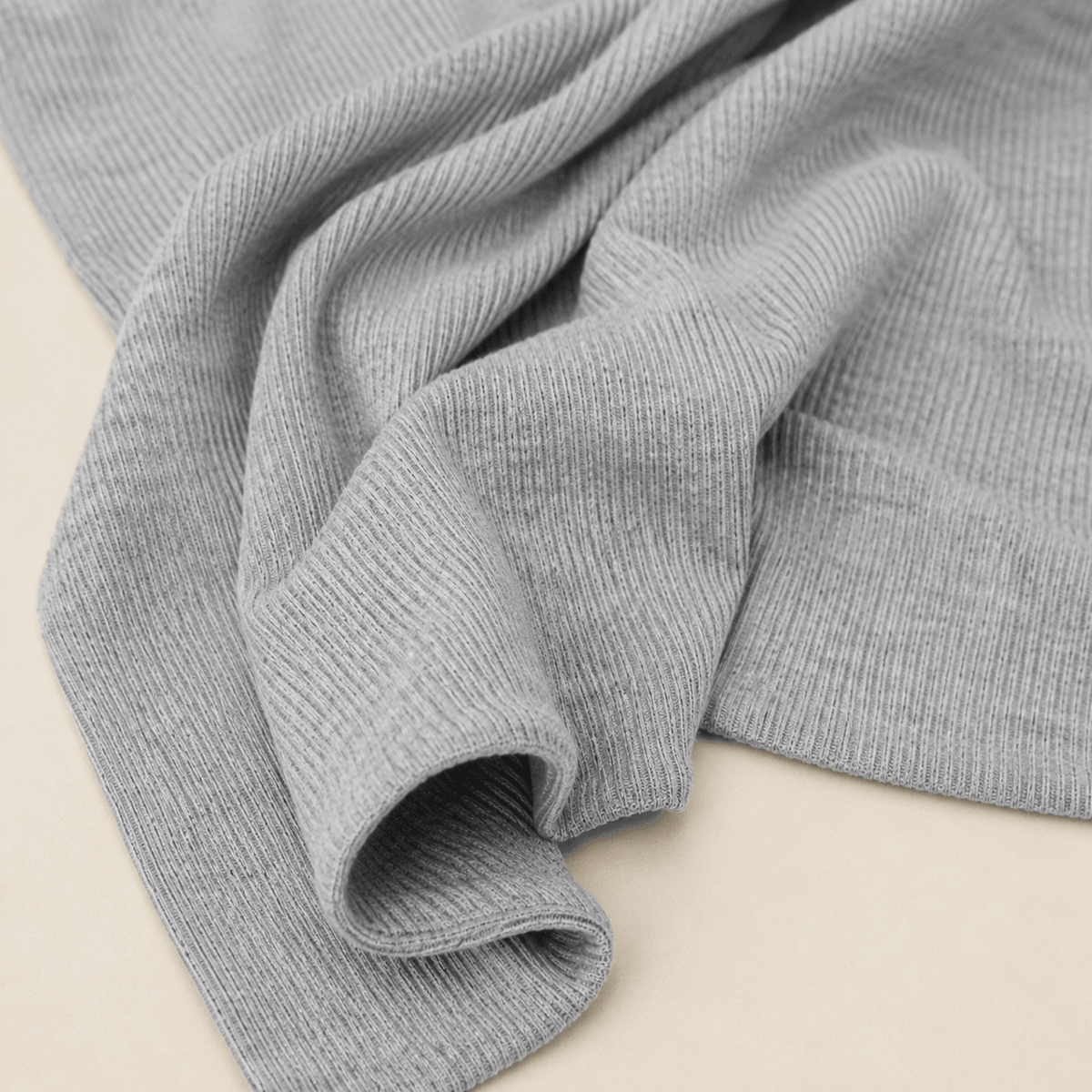 RY235 Light Heather Grey Cotton Ribbed Jersey Hijab Scarf – Soft Stretch Breathable Headscarf - Raya