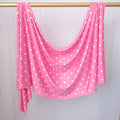 RY239 Hot Pink Polka Dot Cotton Jersey Hijab Scarf – Soft Stretch Breathable Headscarf - Raya