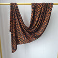 RY431 Leopard Print Mercerized Cotton Jersey Hijab – Soft Stretch Scarf - Raya