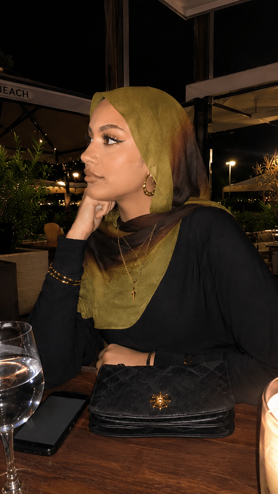 RY50 Olive Green to Brown Purple Ombre Hijab Shawl – Watercolor Gradient Women's Head Scarf (80×180cm) - Raya