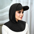 RY501 Ribbed Sun Protection Hijab Cap with Visor – Full Coverage Neck Cover - Raya