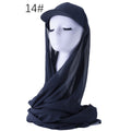 RY605 Navy Blue Chiffon Hijab Baseball Cap – Lightweight Visor Scarf - Raya