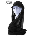 RY609 Black Hat Brim Chiffon Hijab – Women's Baseball Cap Style Ready To Wear Headscarf - Raya