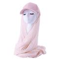 RY611 Light Pink Hat Brim Chiffon Hijab – Women's Baseball Cap Style Ready To Wear Headscarf - Raya
